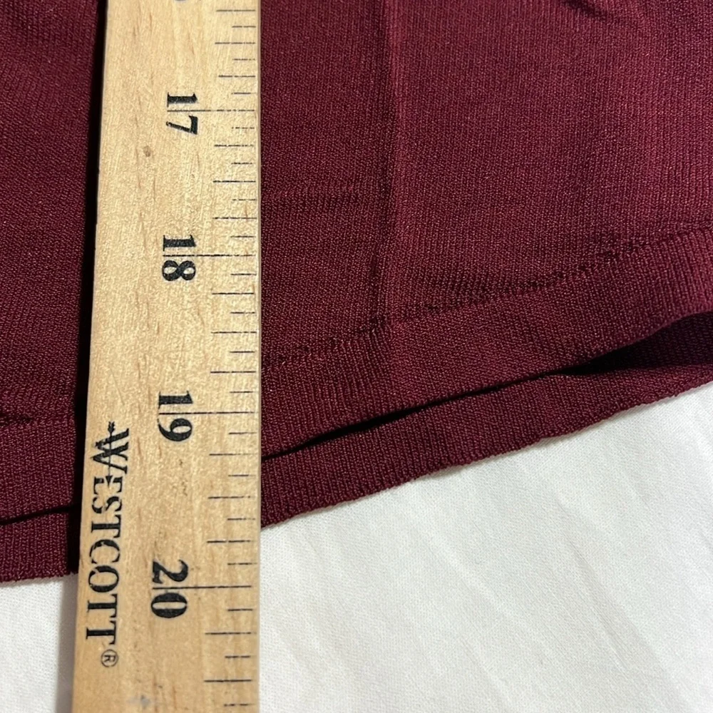 Zara M Burgundy Lightweight Knit Tee Shirt - Picture 5 of 5